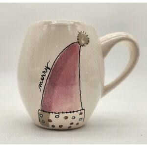 Magenta May Your‎ Days Be Merry Ceramic Coffee Mug Pink Interior Dishwasher Safe